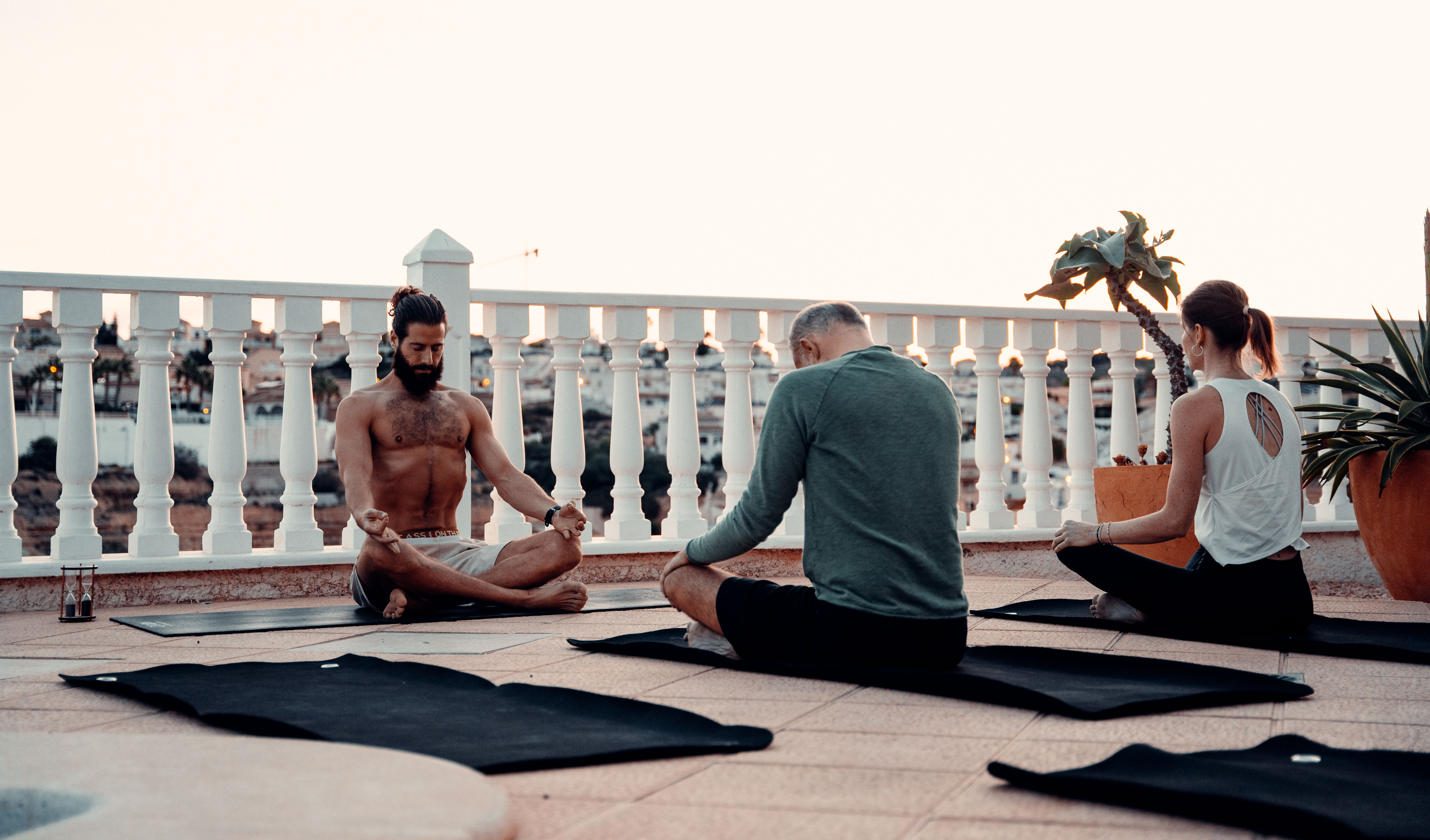 Breathwork session at sunset